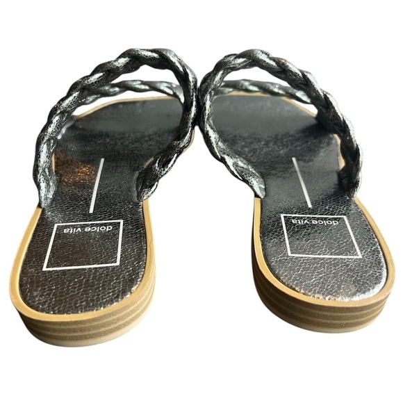 Dolce Vita Stella Silver gun metal Metallic Indy double braided Sandals size 6 - Picture 5 of 8